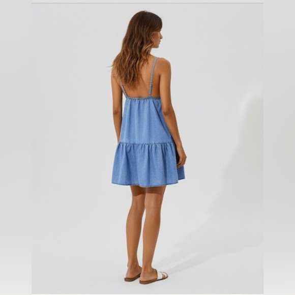 Denim Sundress With Spaghetti Straps - Picture 5 of 8